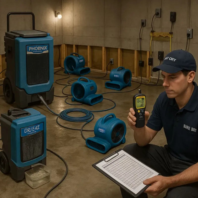 Structural Drying and Dehumidification process in Fayetteville, AR
